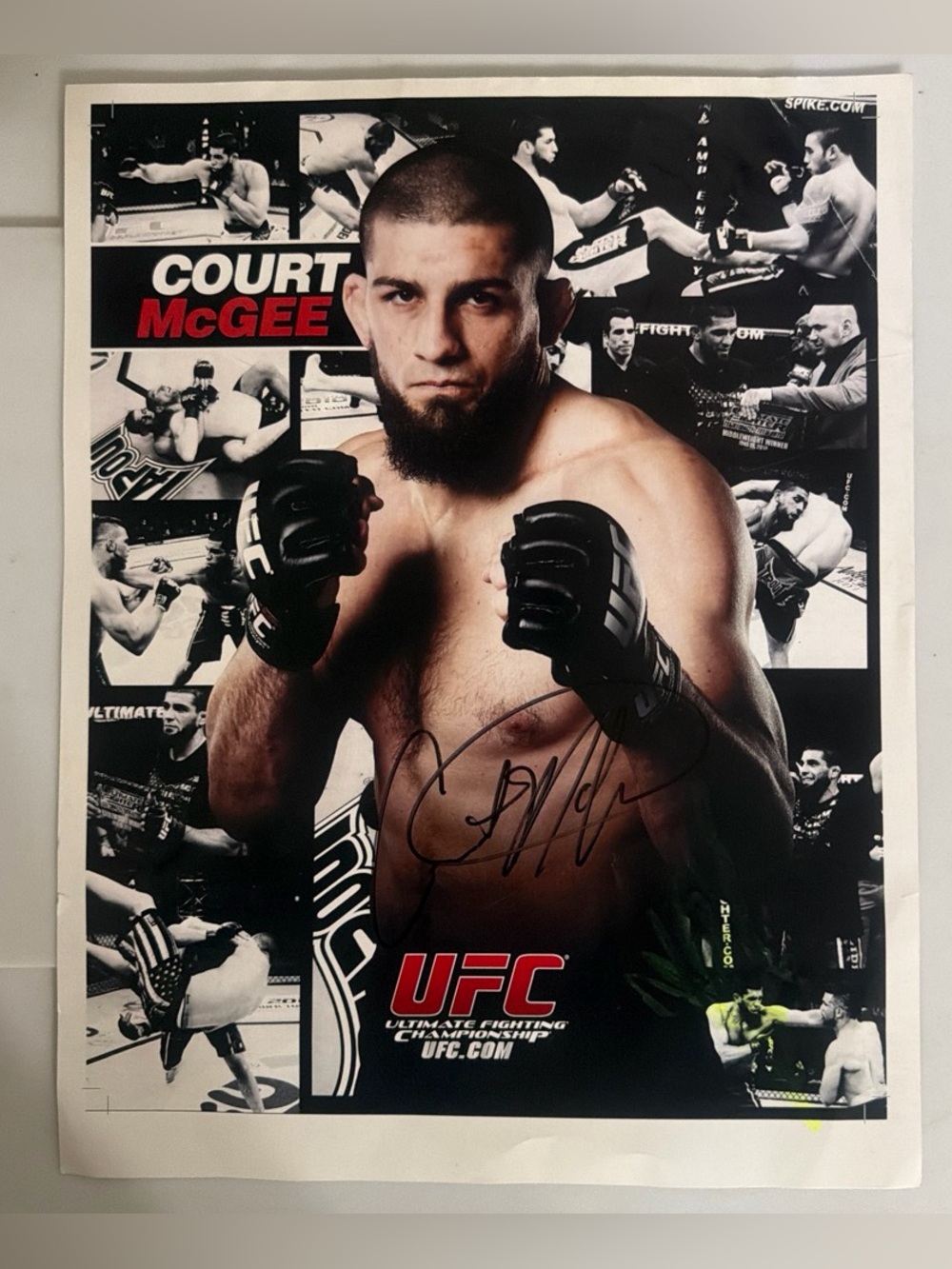 Court McGee Signed UFC 8x10 - Black, White, Red